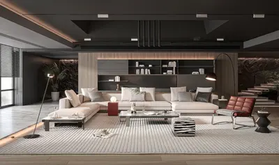 Modern Villa Living Room 3d model