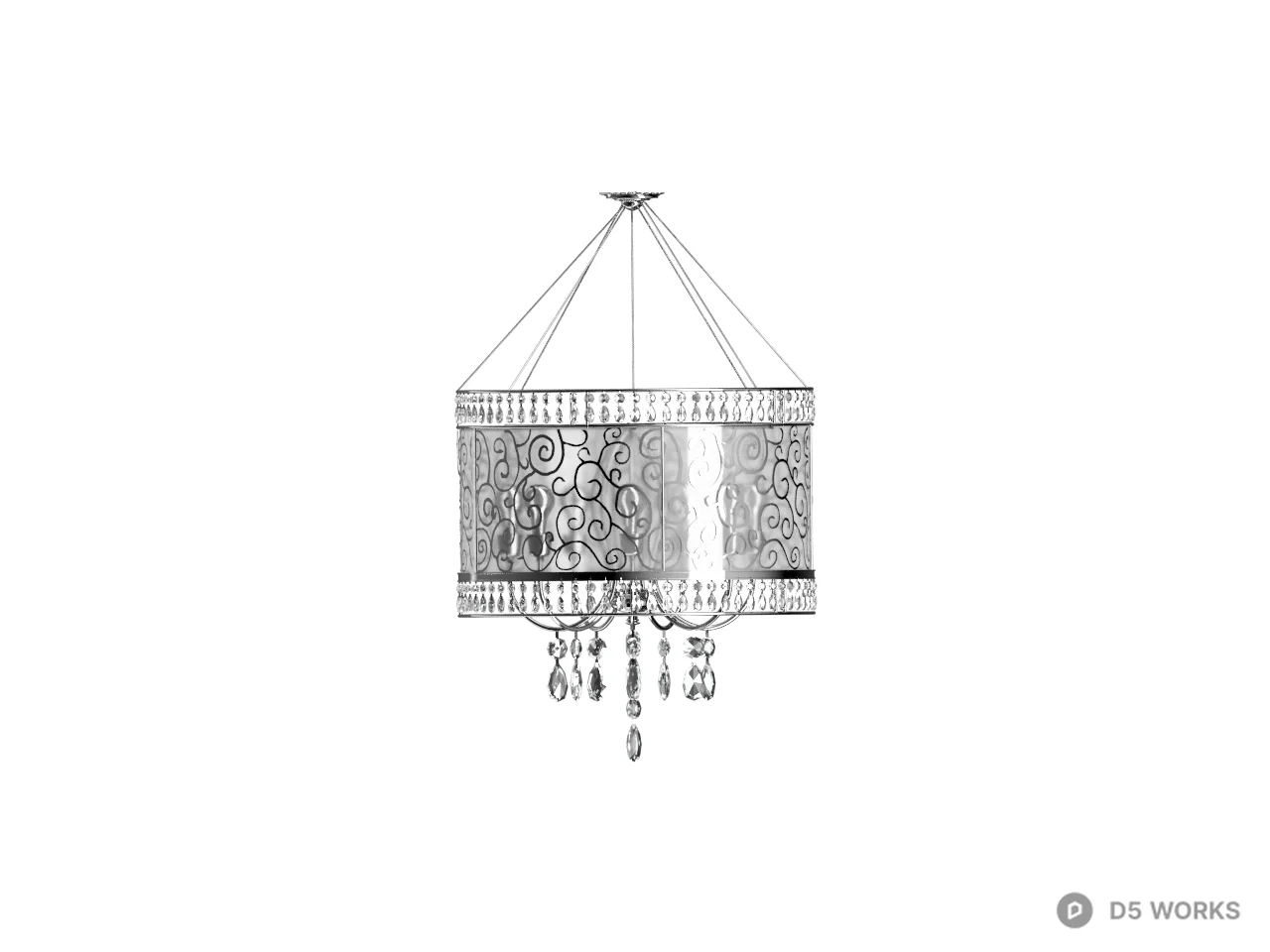 Ornate Crystal Chandelier 3d model thumbnail 2