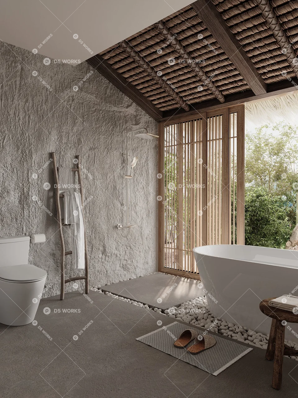 Japanese Hotel Bathroom 3d model thumbnail 2