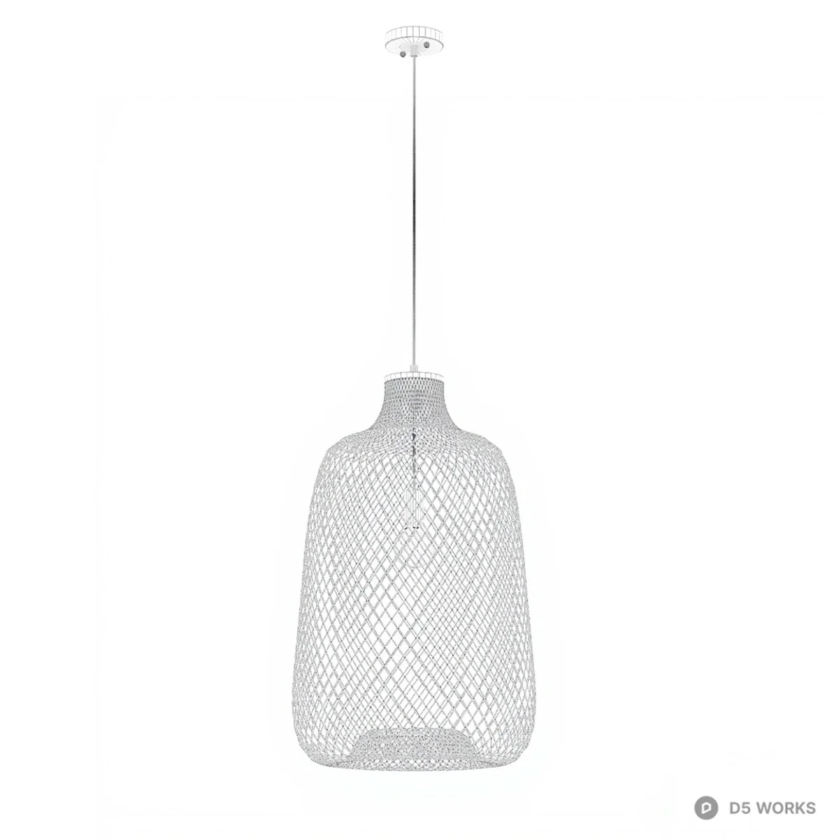 Woven Rattan Pendant Lamp 3d model thumbnail 2