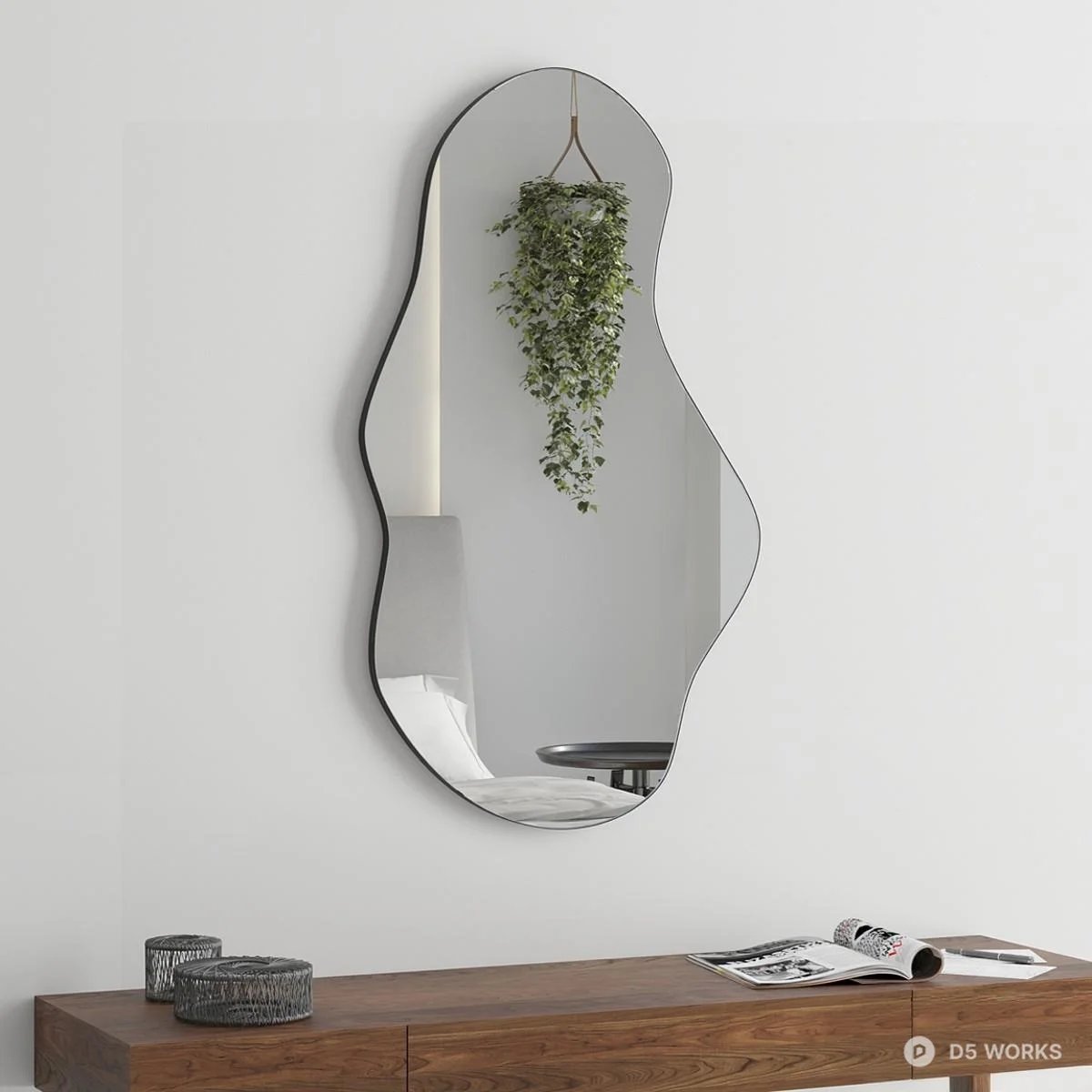 Organic Shape Mirror 3d model thumbnail 2