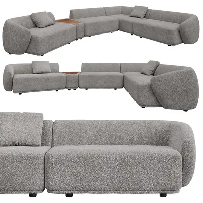 Textured Modular Sectional Sofa 3d model