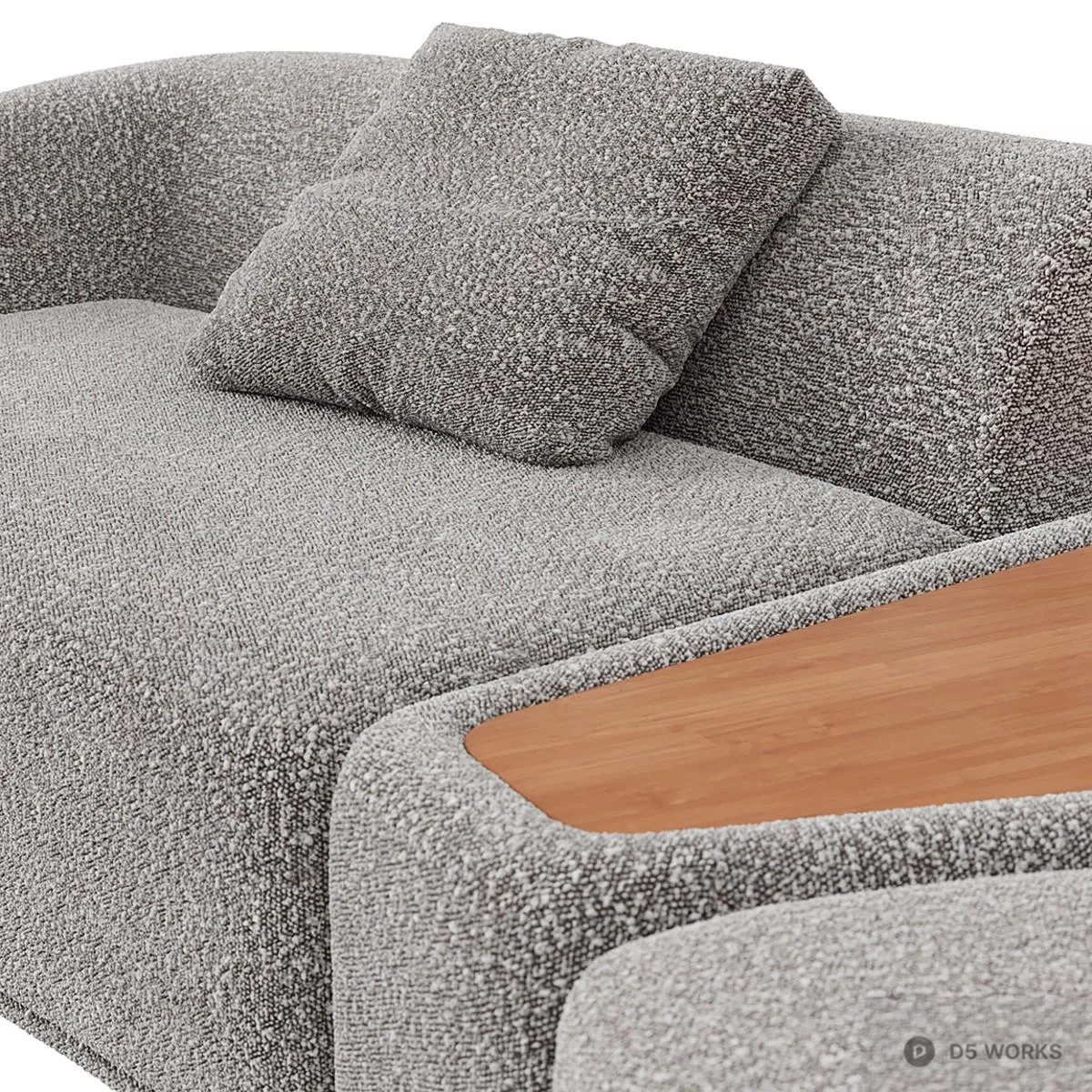 Textured Modular Sectional Sofa 3d model thumbnail 3