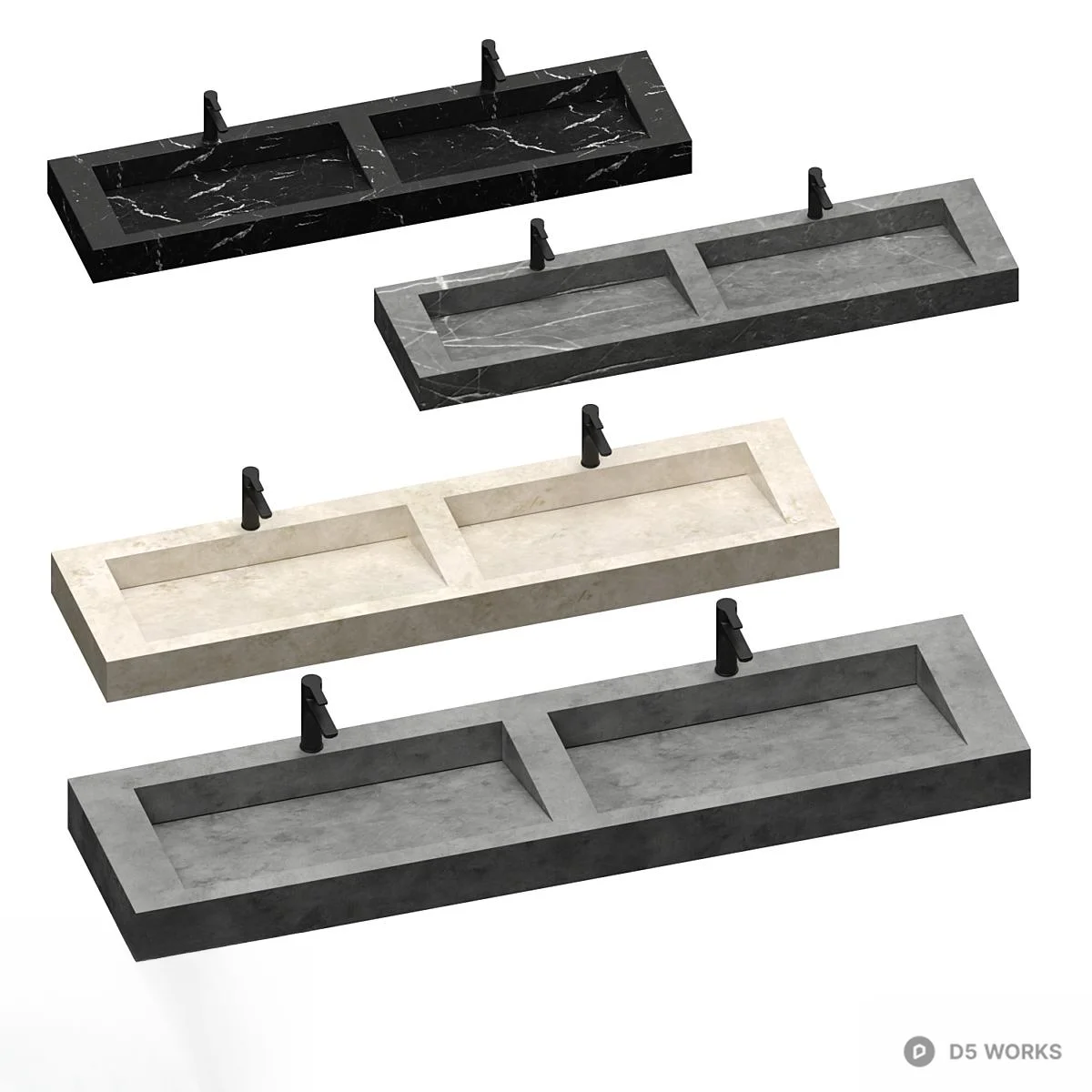 Dual Basin Vanity Sink 3d model - Image 1