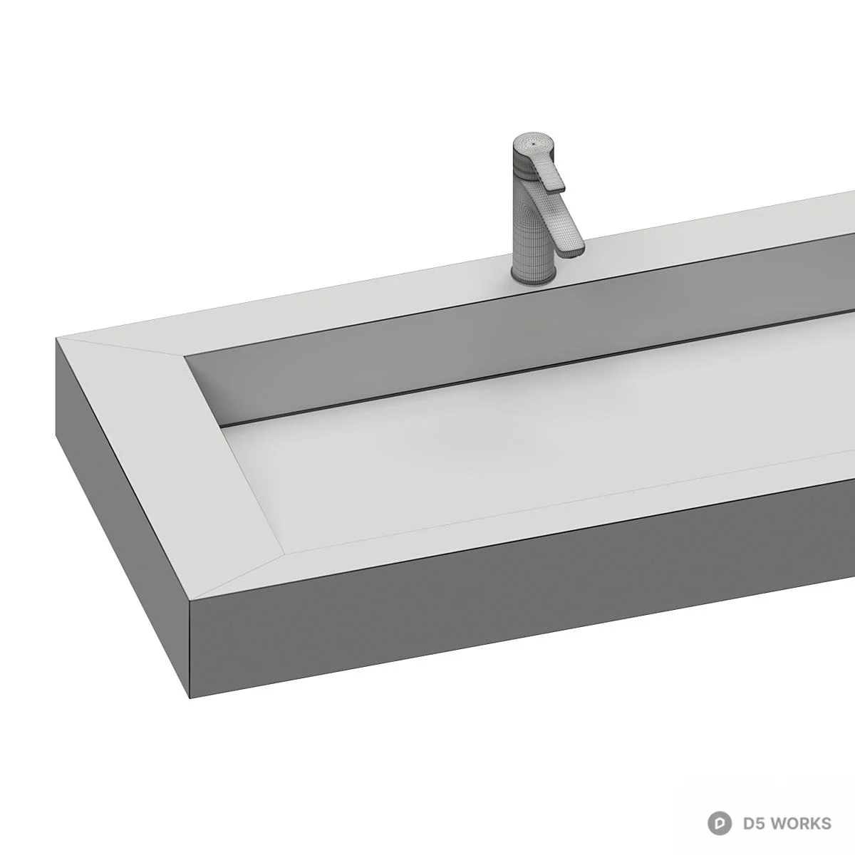 Dual Basin Vanity Sink 3d model thumbnail 4