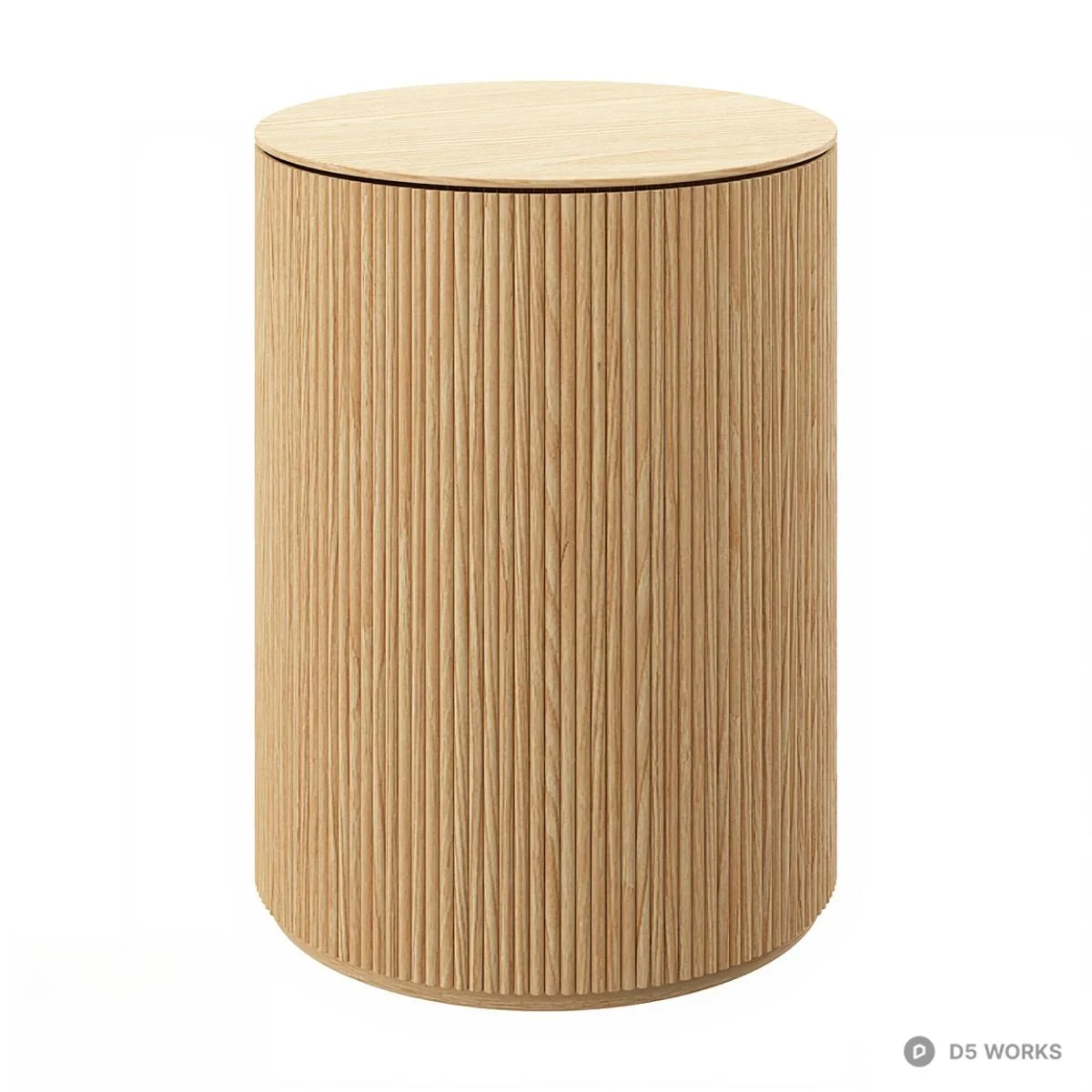 Ripple Wood Side Table 3d model - Image 1