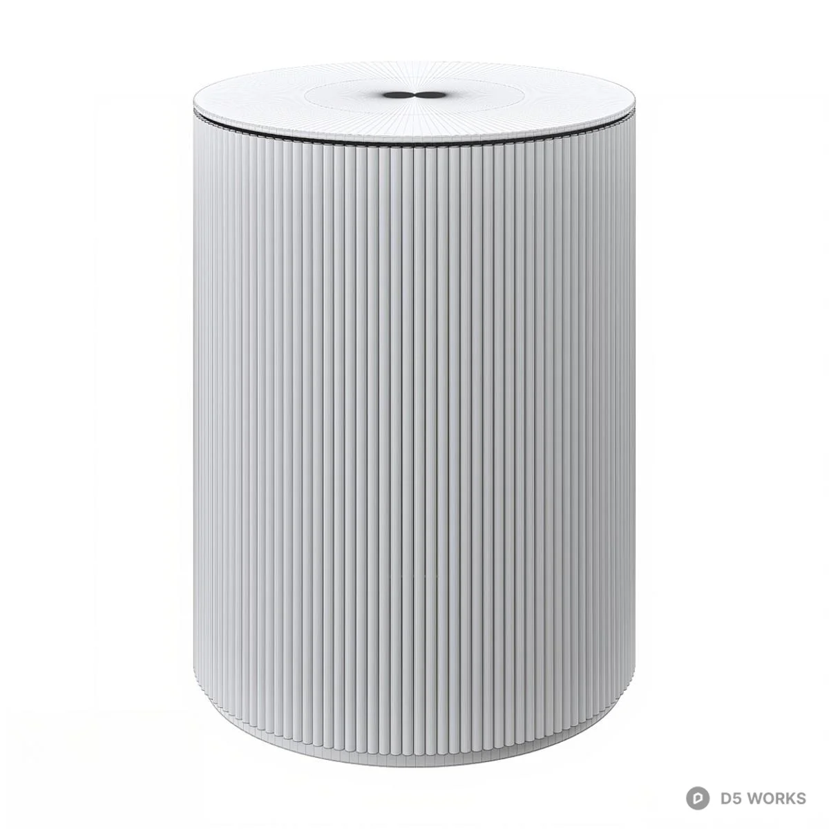 Ripple Wood Side Table 3d model thumbnail 2