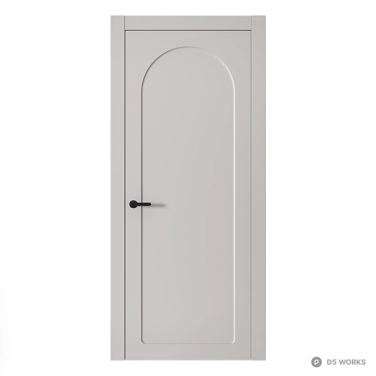Minimalist Arched Panel Single Door 3d model thumbnail 3