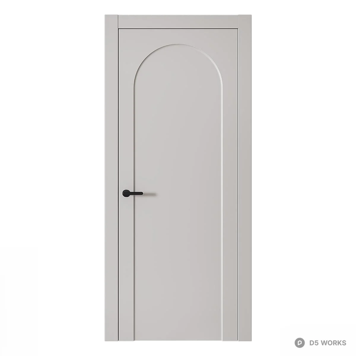 Minimalist Arched Panel Single Door 3d model thumbnail 2