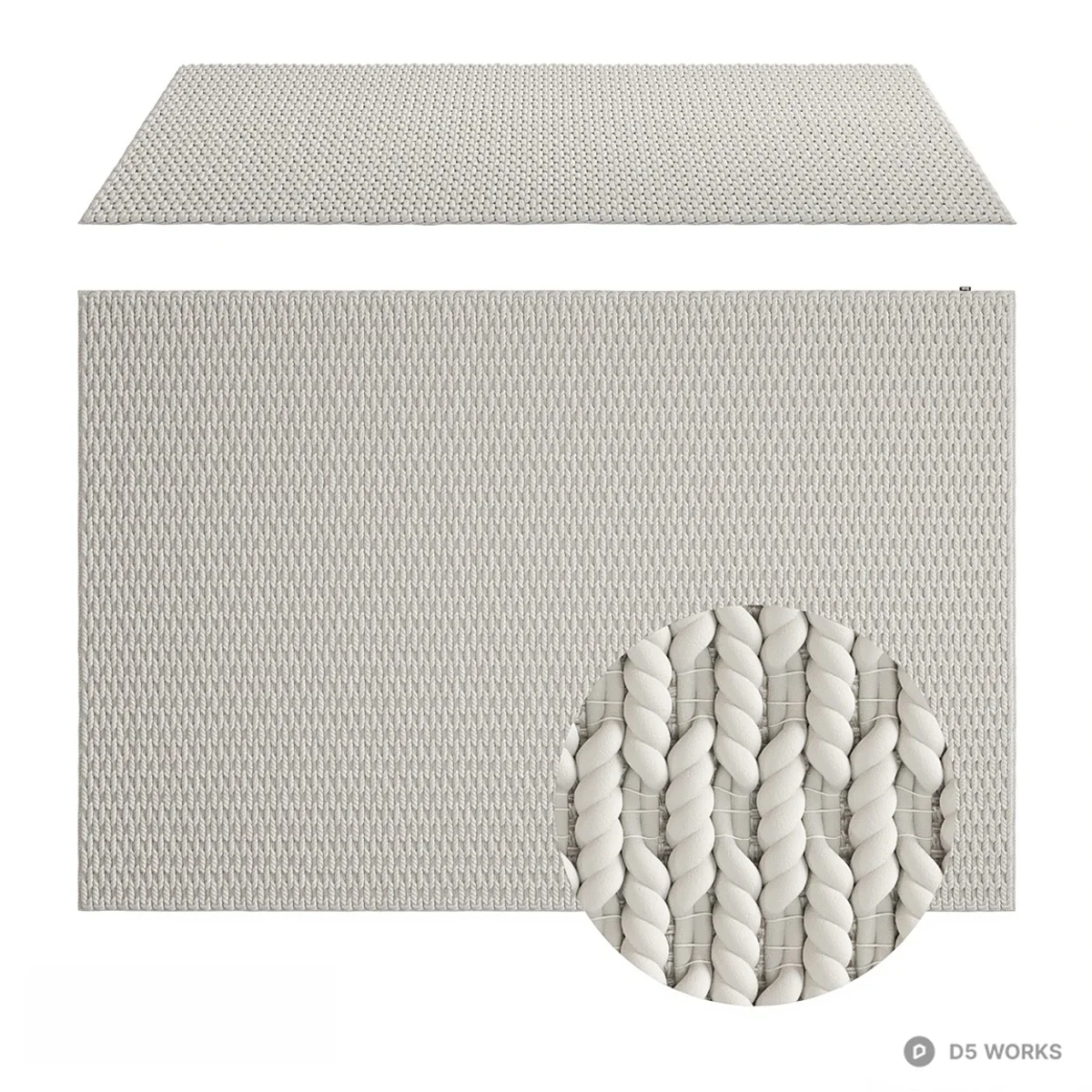 Textured Rope Weave Rug 3d model - Image 1