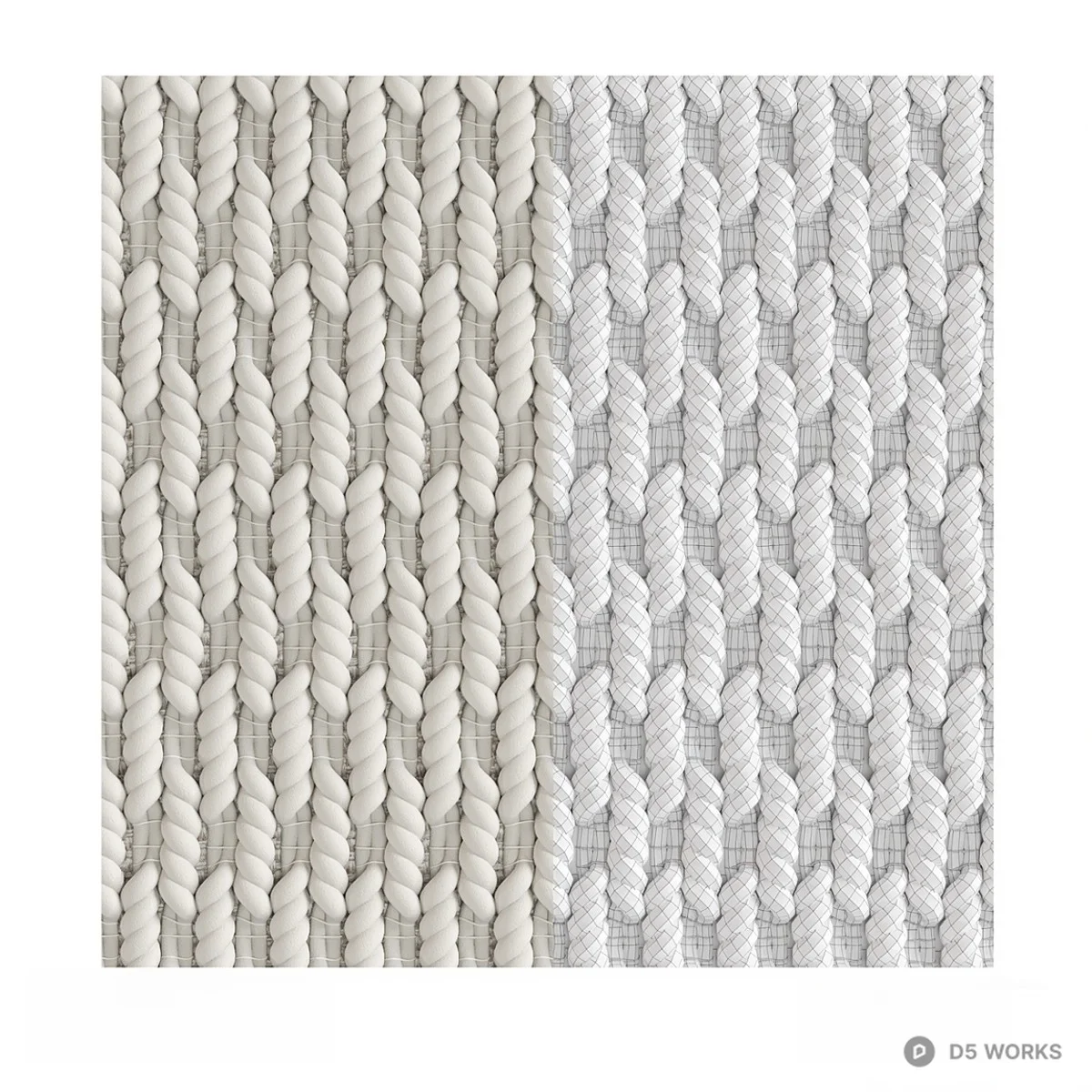 Textured Rope Weave Rug 3d model thumbnail 3