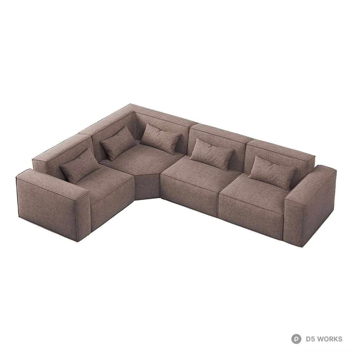Modular Sectional Sofa With Minimalist Design 3d model thumbnail 4