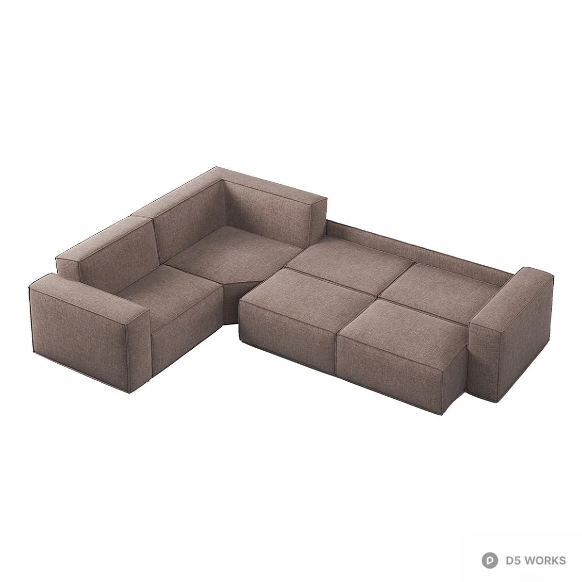 Modular Sectional Sofa With Minimalist Design 3d model thumbnail 2