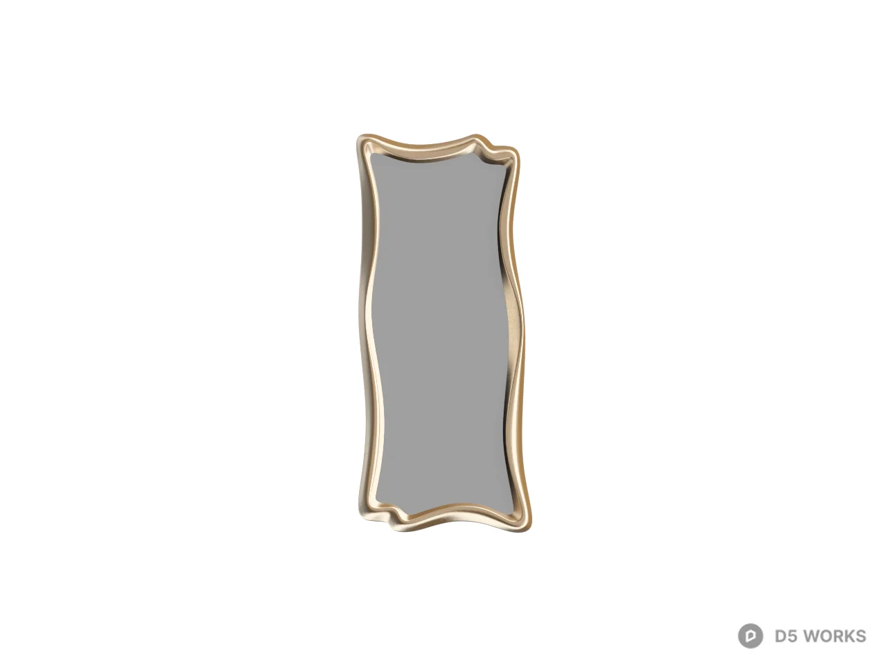 Ornate Gold Frame Decorative Mirror 3d model thumbnail 2