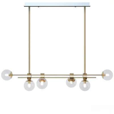 Modern Brass Linear Pendant Light 3d model