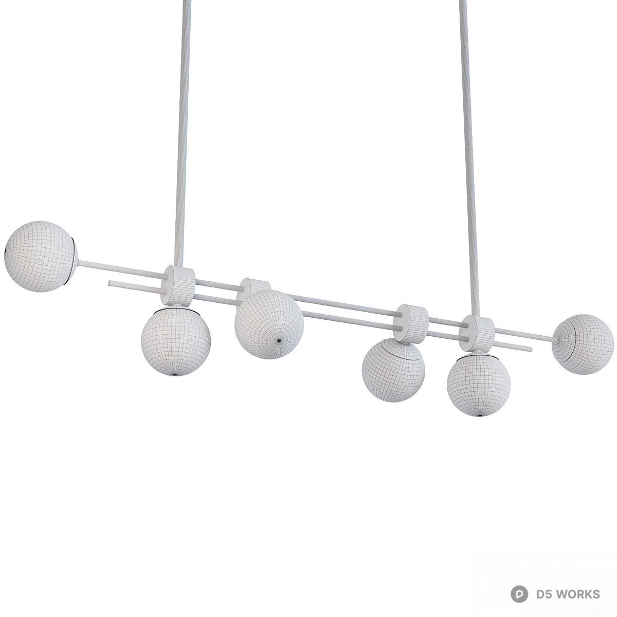 Modern Brass Linear Pendant Light 3d model thumbnail 5