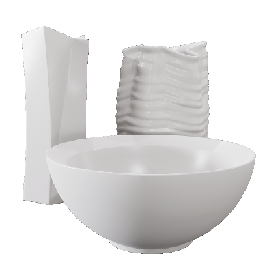 Tableware White Ceramic Bowl Set 