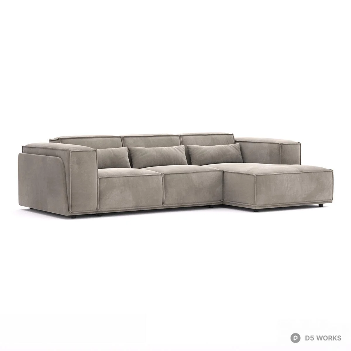 Modern Minimalist Sectional Sofa 3d model - Image 1