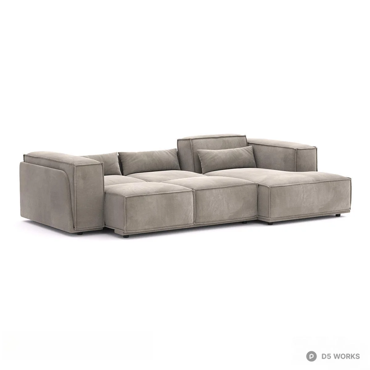 Modern Minimalist Sectional Sofa 3d model thumbnail 4