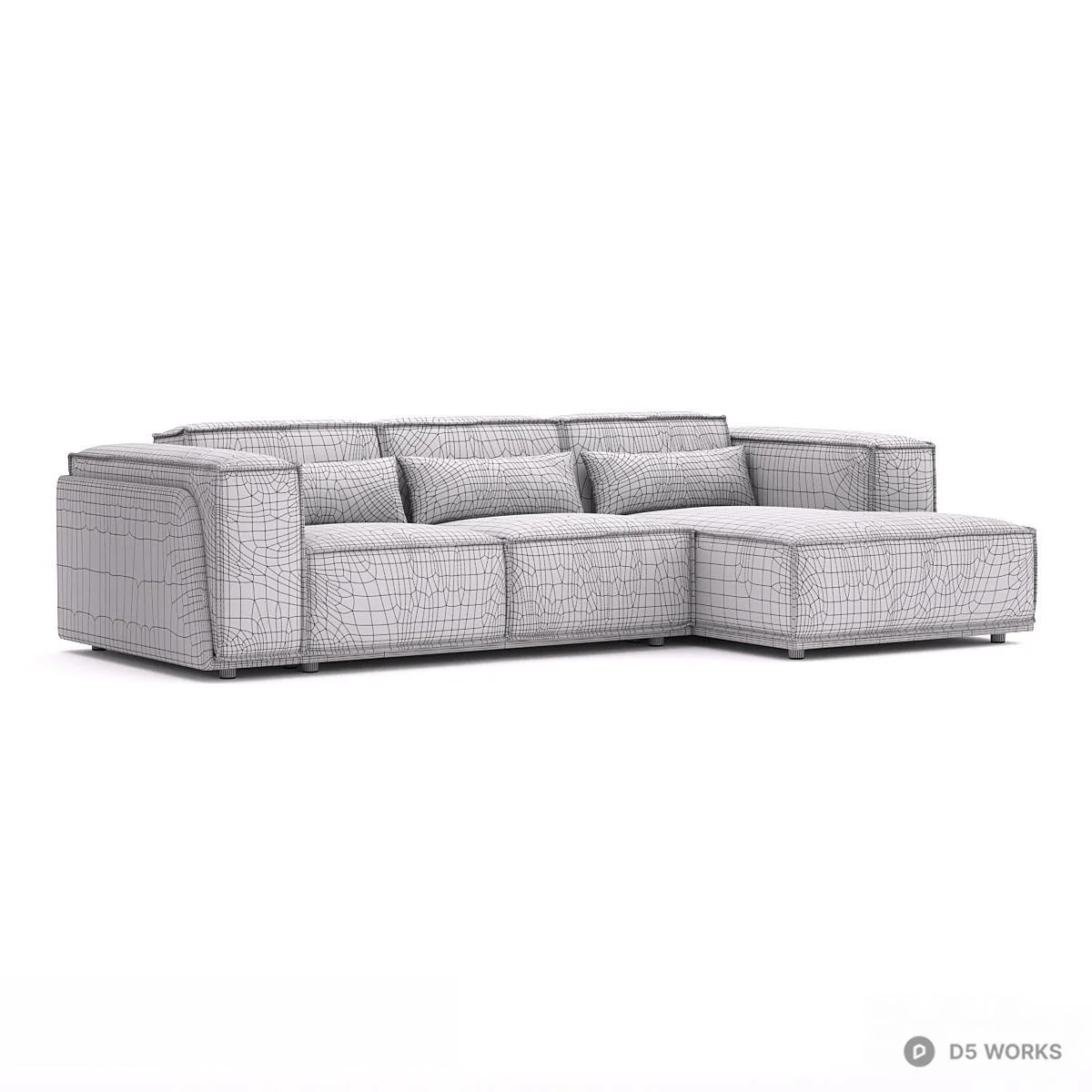 Modern Minimalist Sectional Sofa 3d model thumbnail 5