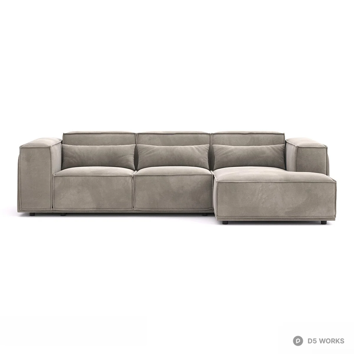 Modern Minimalist Sectional Sofa 3d model thumbnail 2