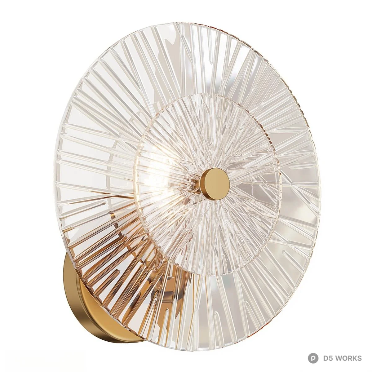 Radial Crystal Wall Lamp 3d model - Image 1