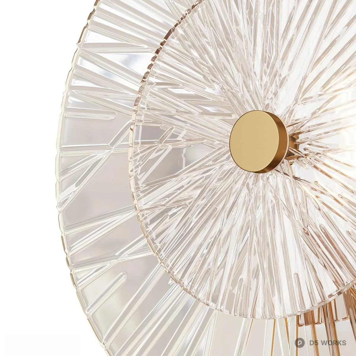 Radial Crystal Wall Lamp 3d model thumbnail 2