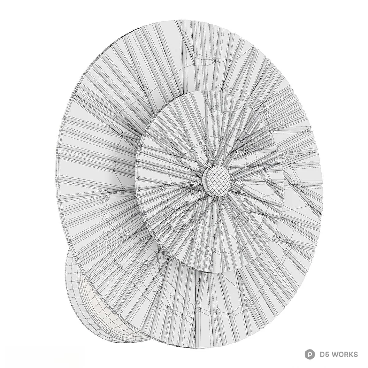 Radial Crystal Wall Lamp 3d model thumbnail 3