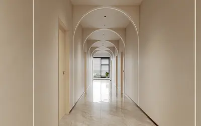 Creamy Mid-Century Modern Corridor