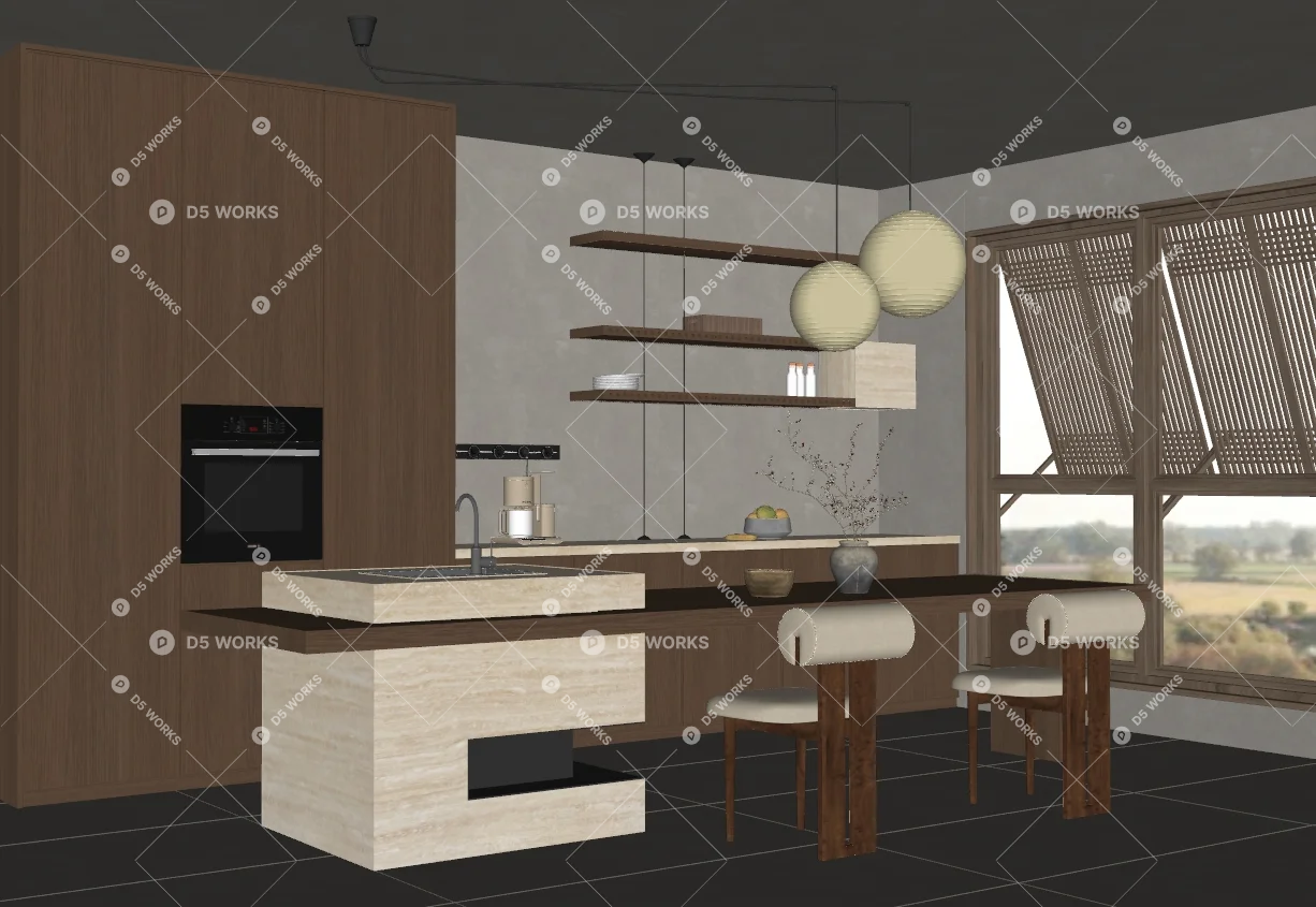 Japanese Dining Room (Home) 3d model thumbnail 2