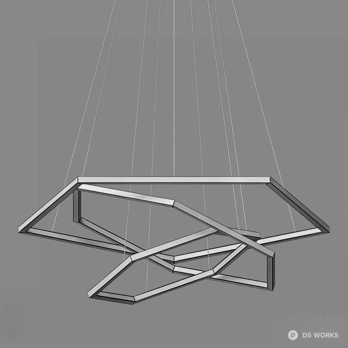 Geometric Linear Pendant Light 3d model thumbnail 2