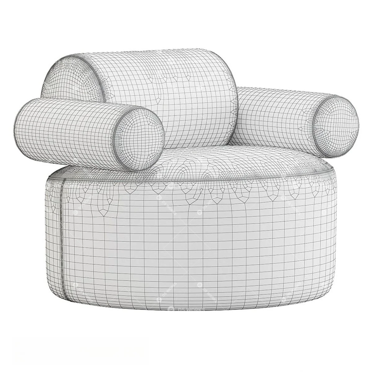 Modern Single Sofa 3d model thumbnail 4