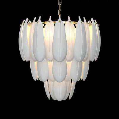 Feather-Style Layered Pendant Light 3d model