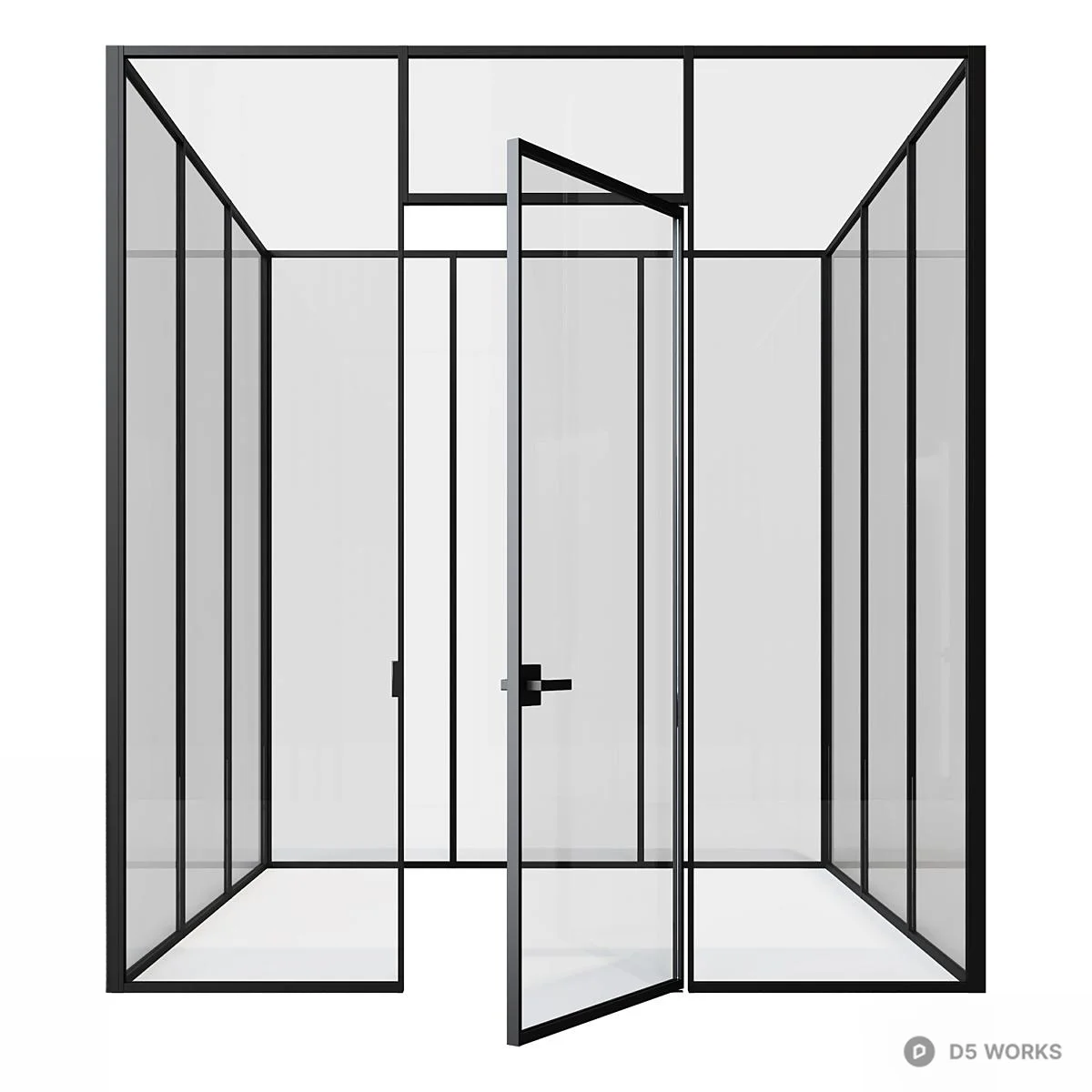 Minimalist Single Door With Frame 3d model - Image 1