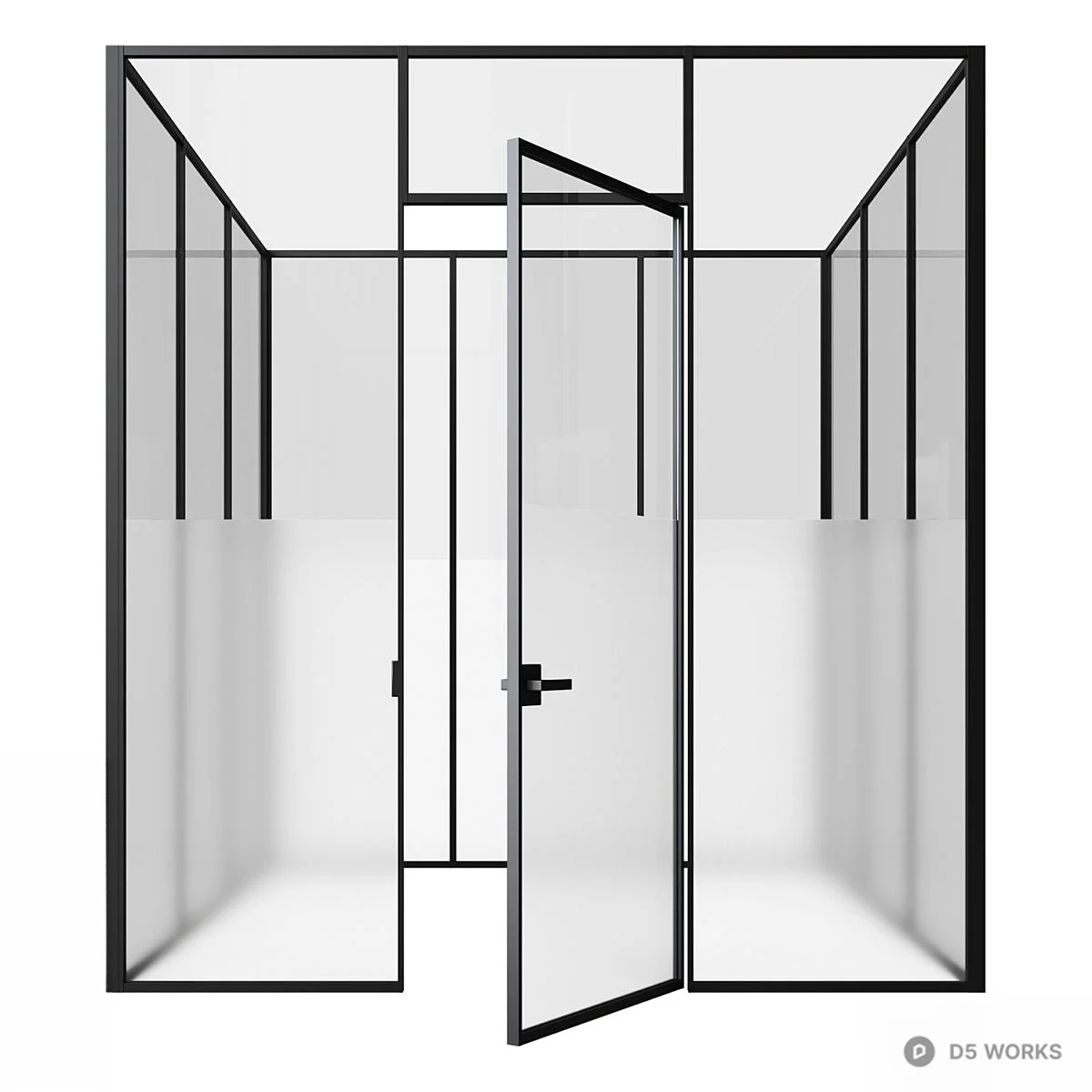 Minimalist Single Door With Frame 3d model thumbnail 2