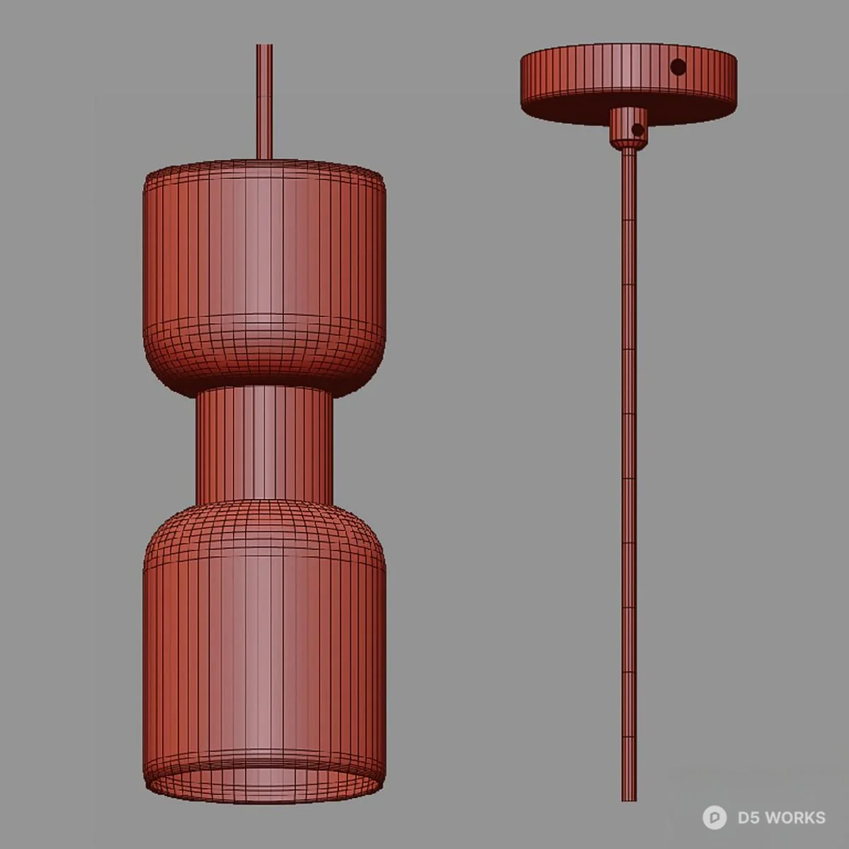 Minimalist Glass And Ceramic Pendant Lights 3d model thumbnail 2