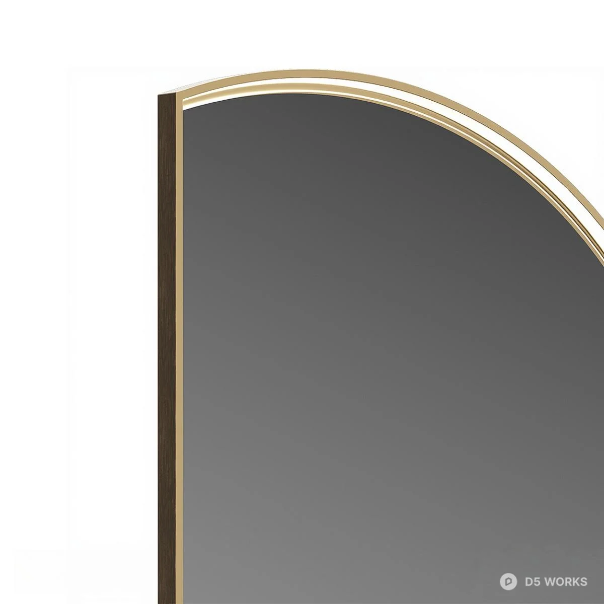 Arched Mirror With Gold Frame 3d model thumbnail 3