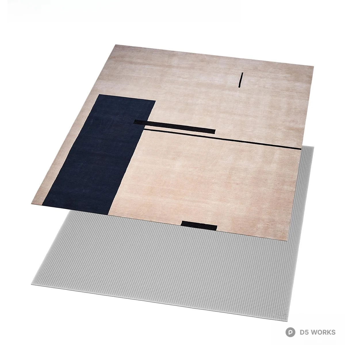Minimalist Geometric Area Rug 3d model thumbnail 2