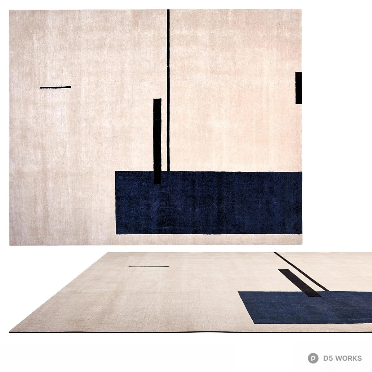 Minimalist Geometric Area Rug 3d model - Image 1