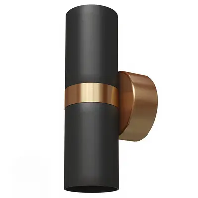 Matte Black And Brass Wall Lamp 3d model