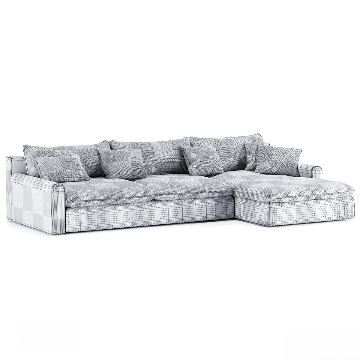 Postmodern Multi-seater Sofa 3d model thumbnail 5