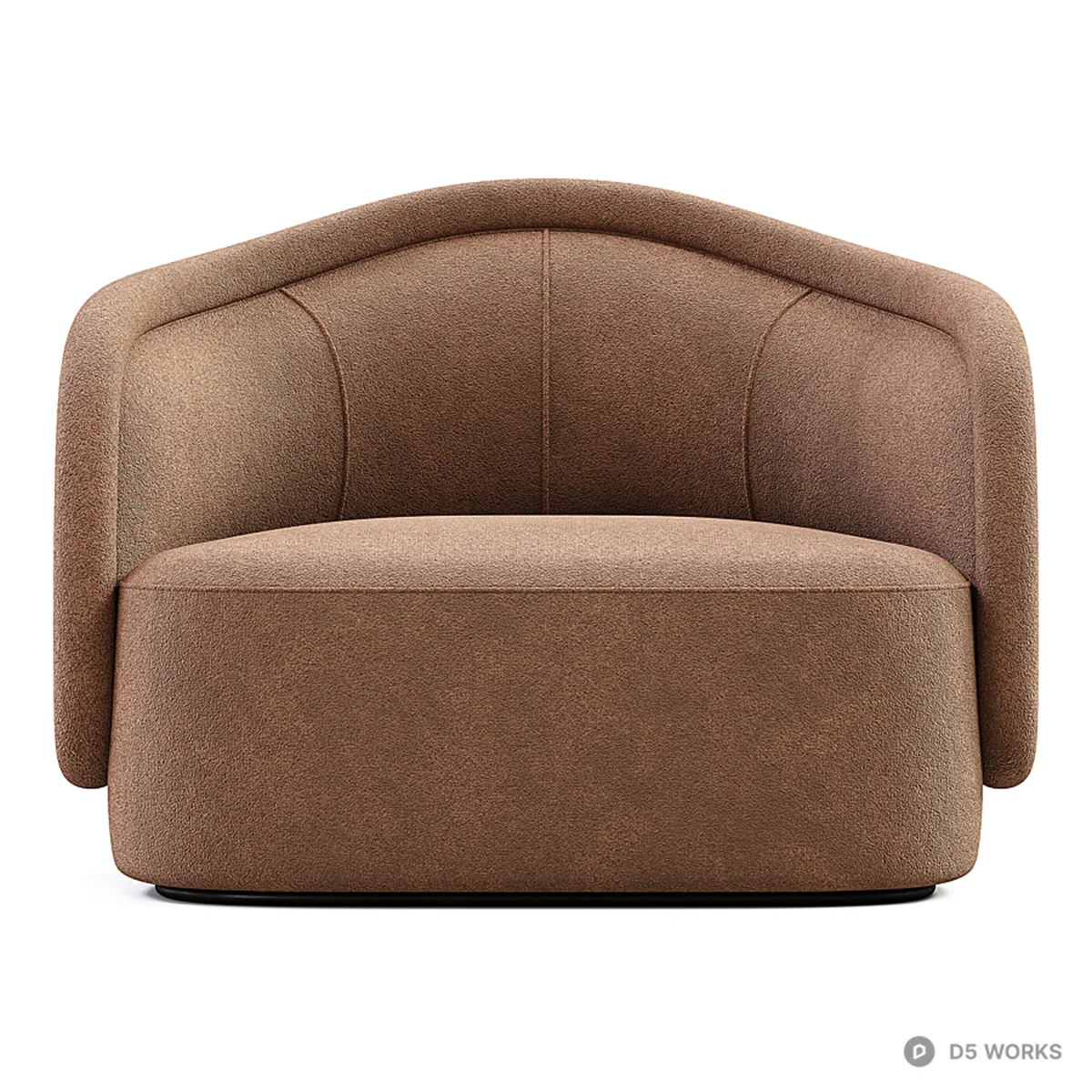 Curved Upholstered Single Sofa 3d model thumbnail 2