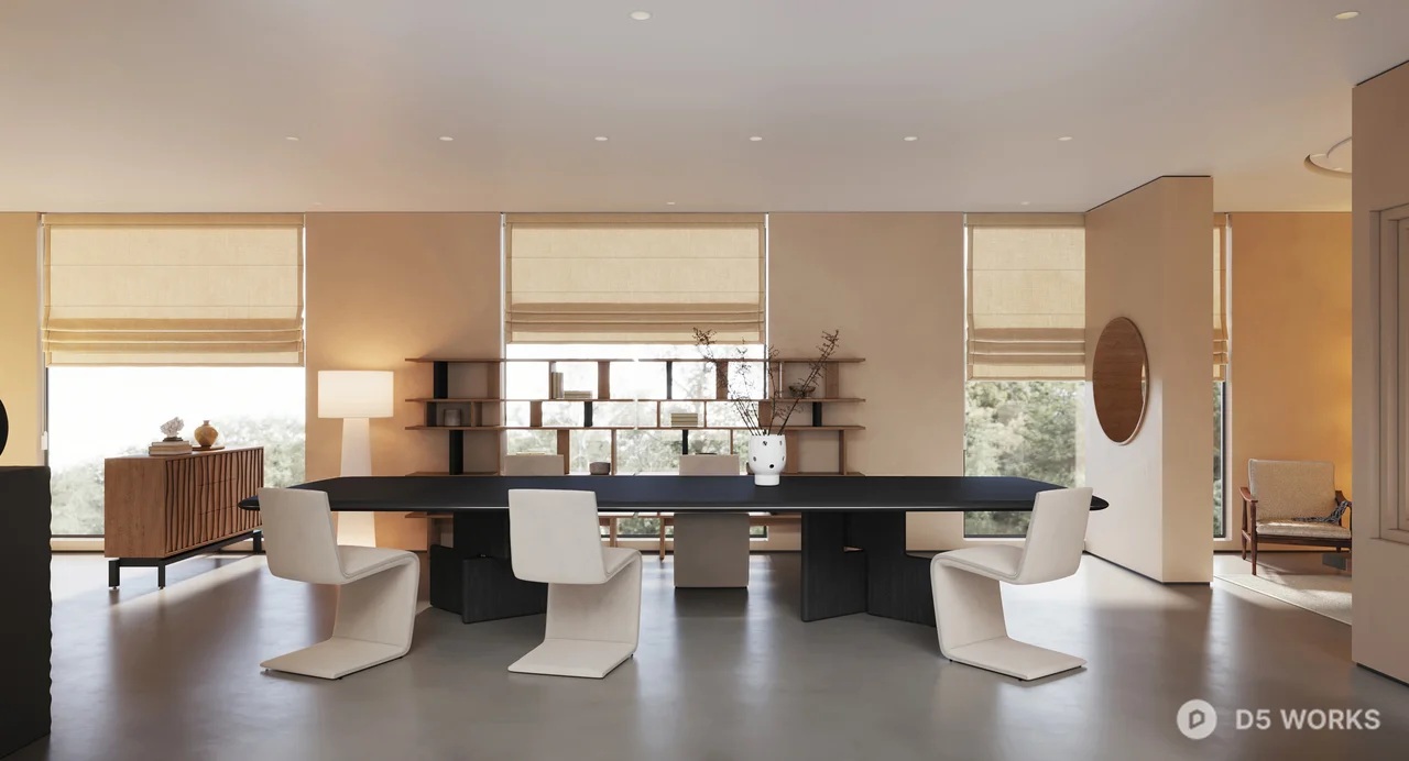 Contemporary Meeting Room With Minimalist Design 3d model - Image 1