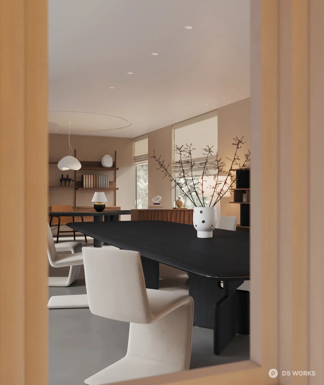 Contemporary Meeting Room With Minimalist Design 3d model thumbnail 2