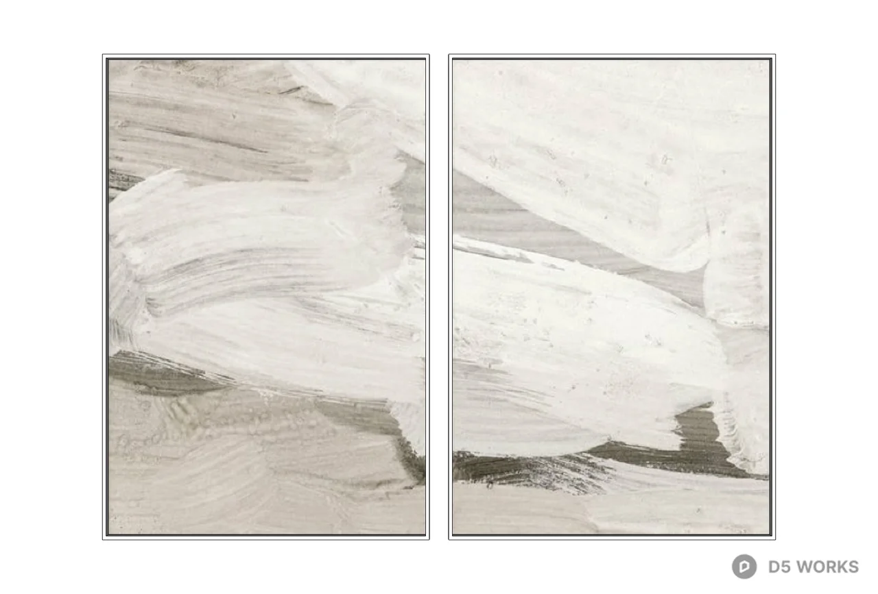 Abstract Brushstroke Diptych 3d model - Image 1