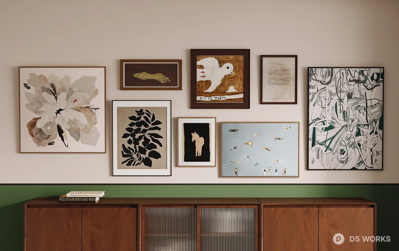 Mid Century Modern Art Wall 3d model - Image 1