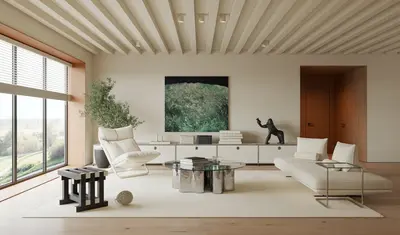 Minimalist Living Room with Natural Light 3d model