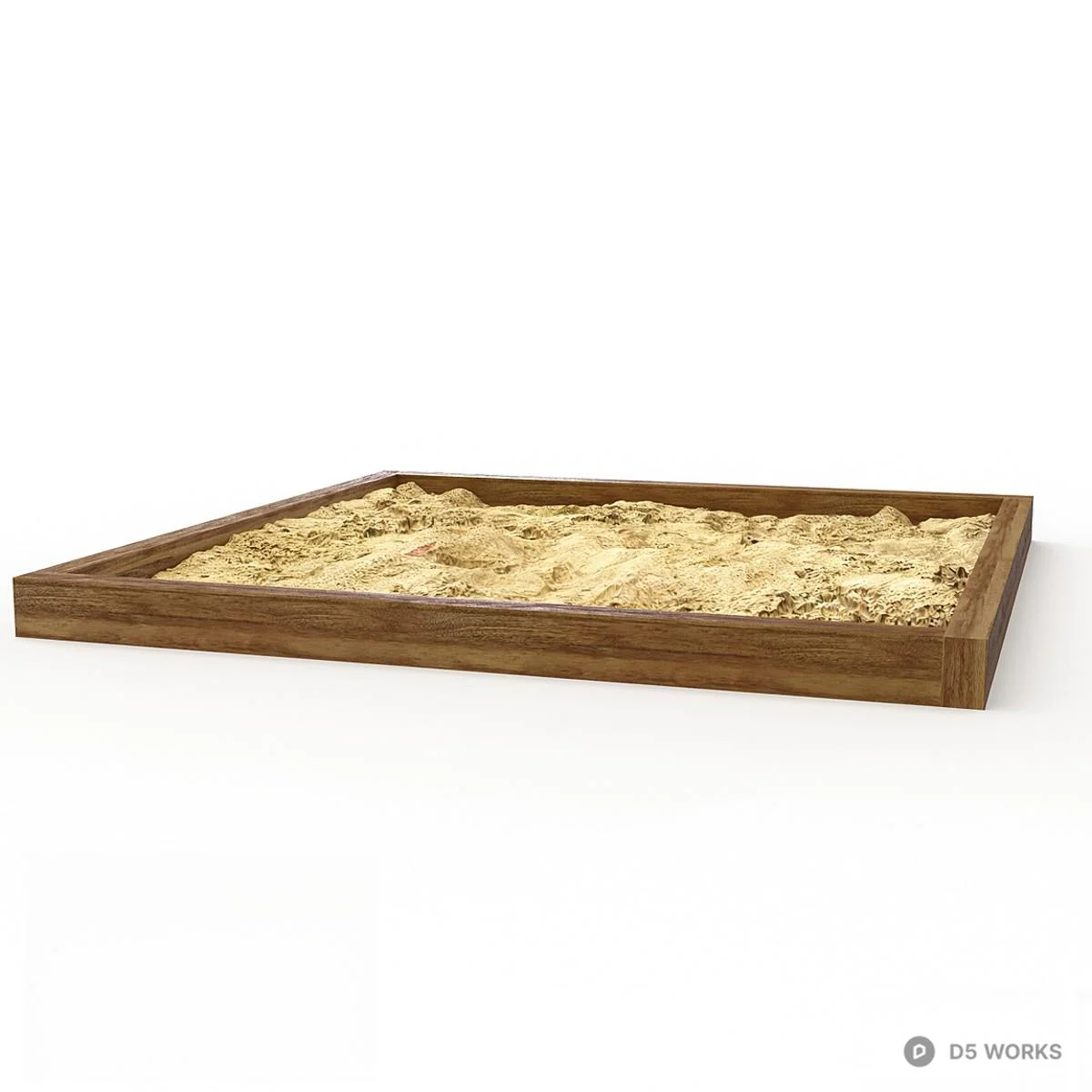 Wooden Sand Tray 3d model thumbnail 2