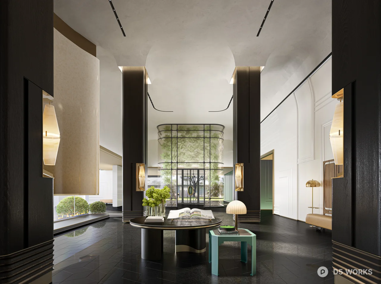 Luxury Hotel Lobby With Minimalist Design 3d model - Image 1