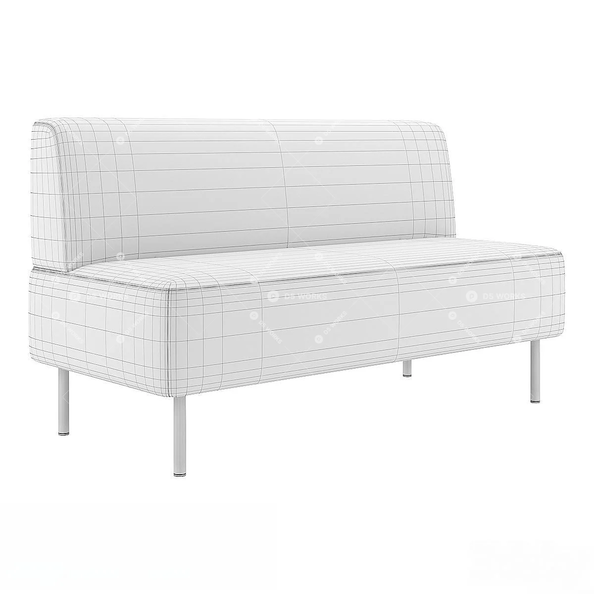 Two-seater Sofa 3d model thumbnail 4